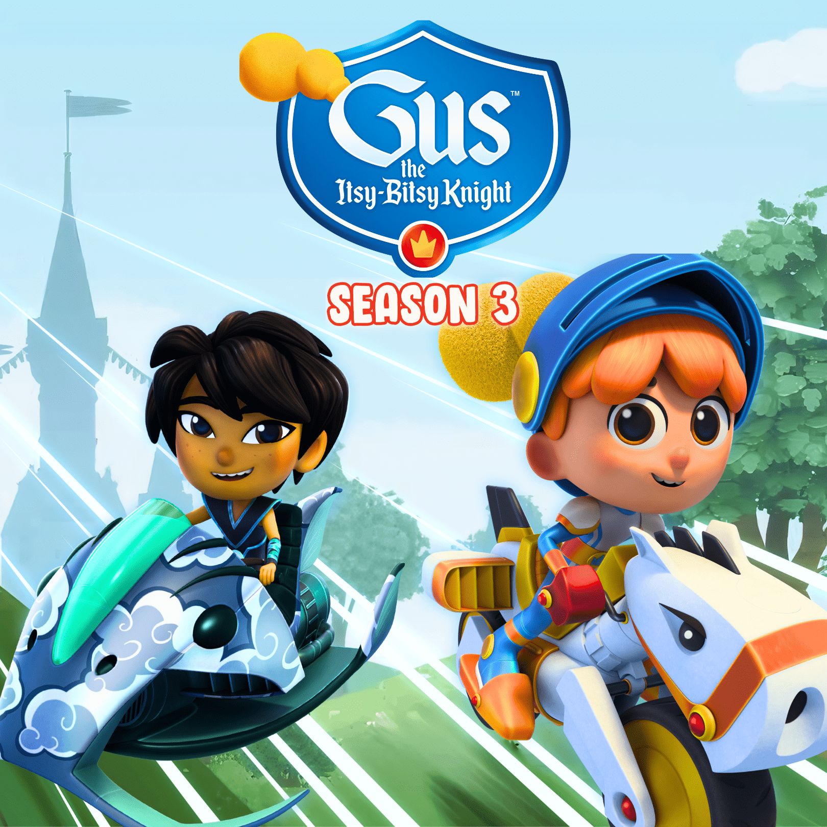 Gus le Chevalier Minus, Animation, Preschool, Kids, Family, Aventure Comédie, Iris, Thibaut, Pilou, Saison 3, Moon-Keys