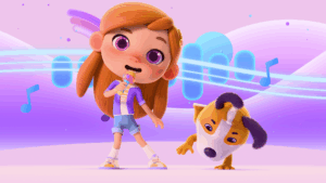 Melody & Momon, Animation, Preschool, Musical, Chien, Danse, Chanson, Thinking Song, Moon-Keys