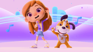 Melody & Momon, Animation, Preschool, Musical, Chien, Danse, Chanson, Thinking Song, Moon-Keys